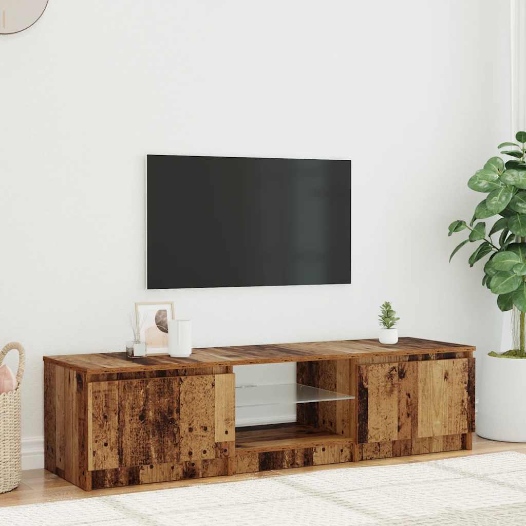 Έπιπλο Τηλεόρασης LED Όψη Παλαιού Ξύλου 140x40x35,5εκ 1