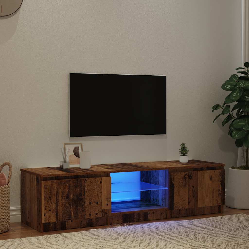 Έπιπλο Τηλεόρασης LED Όψη Παλαιού Ξύλου 140x40x35,5εκ 10