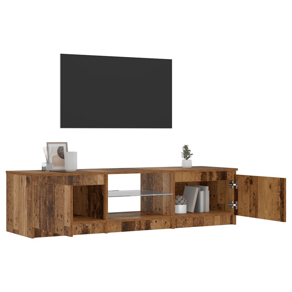 Έπιπλο Τηλεόρασης LED Όψη Παλαιού Ξύλου 140x40x35,5εκ 5