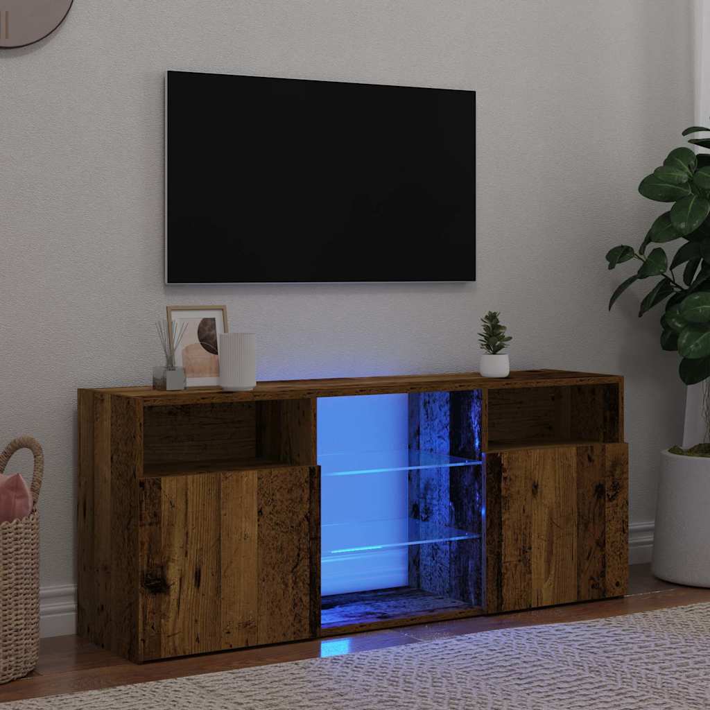 Έπιπλο Τηλεόρασης LED Όψη Παλαιού Ξύλου 120x30x50 εκ.Επεξ. Ξύλο 1