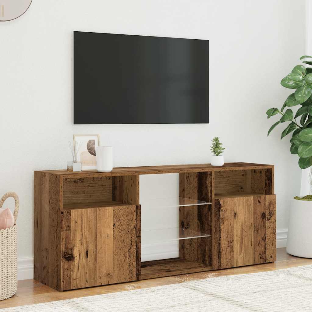 Έπιπλο Τηλεόρασης LED Όψη Παλαιού Ξύλου 120x30x50 εκ.Επεξ. Ξύλο 4