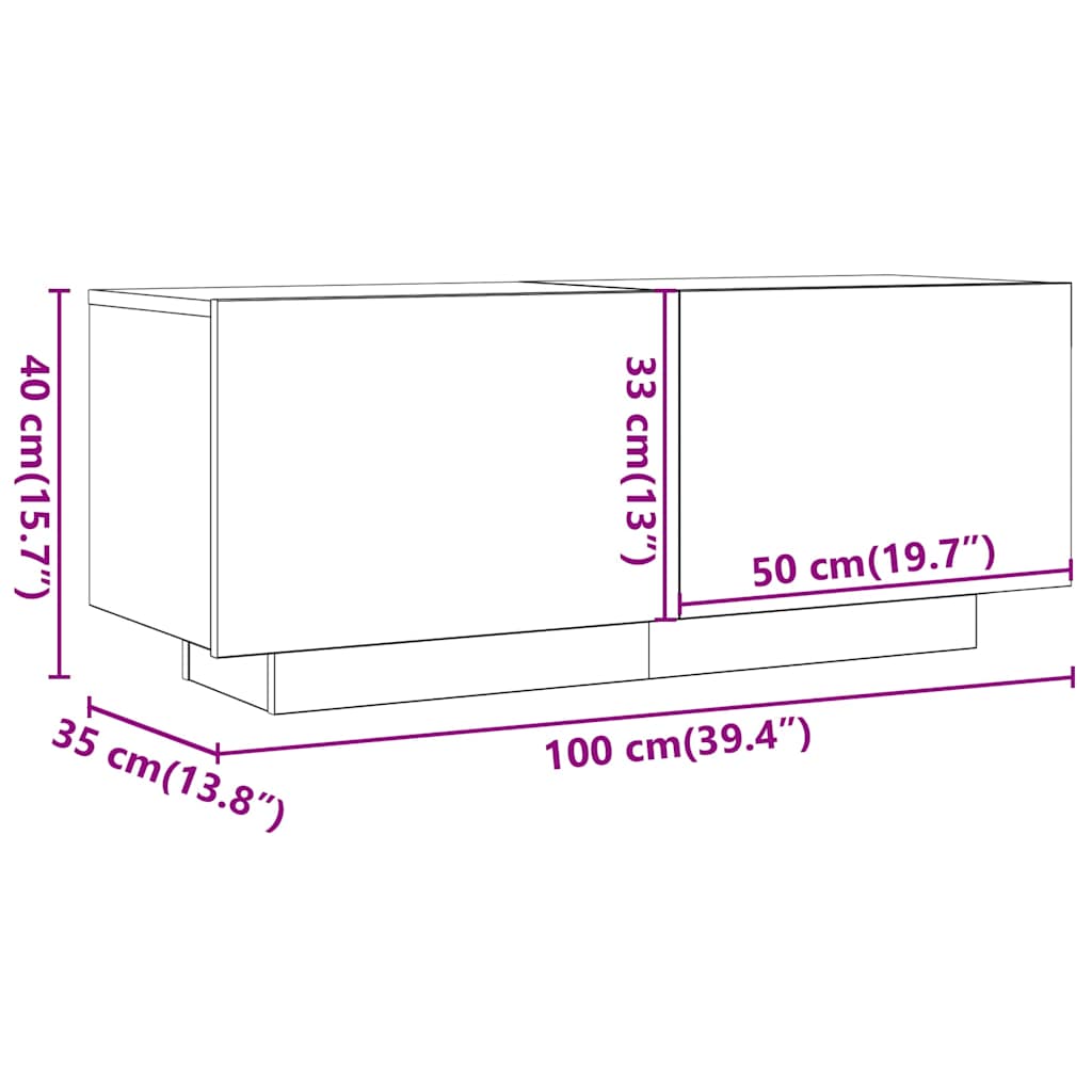 Έπιπλο Τηλεόρασης Artisian Δρυς 100x35x40 εκ Επεξεργασμένο Ξύλο 11