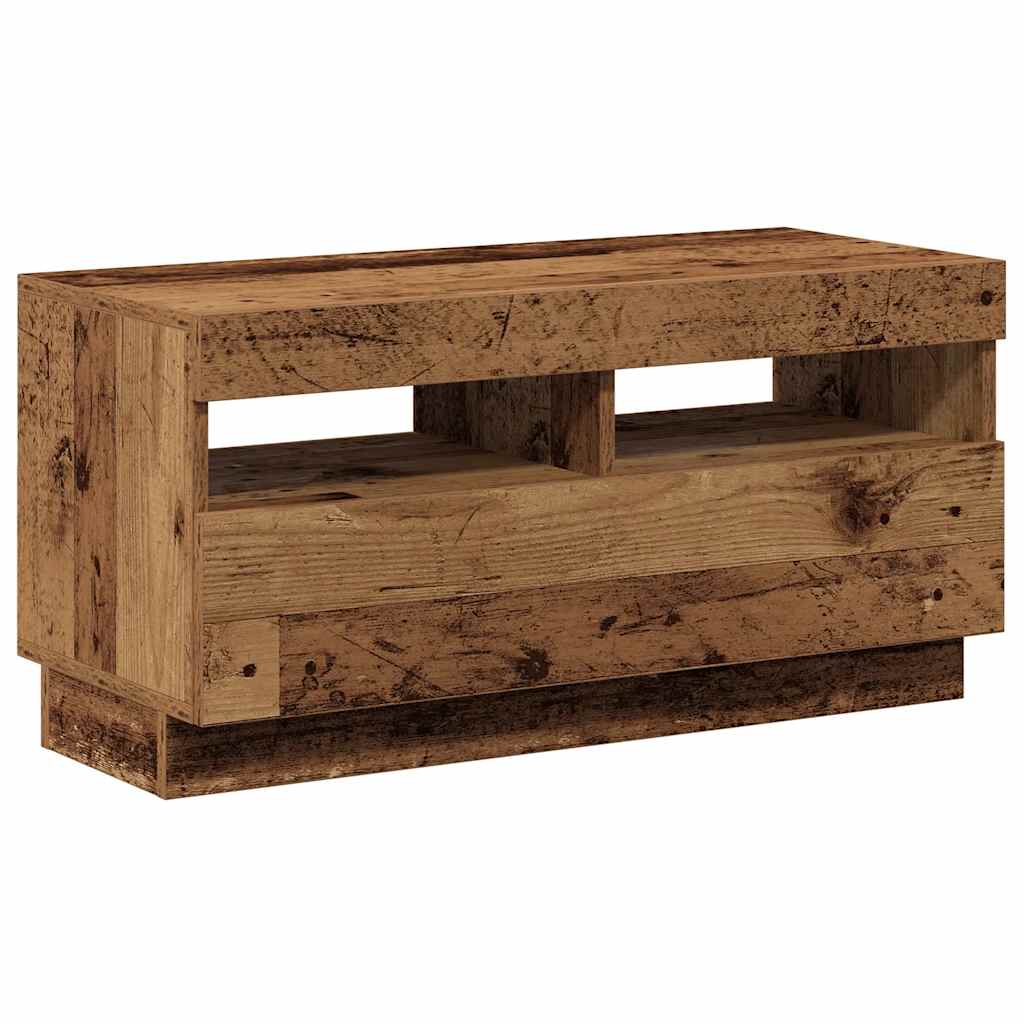 Έπιπλο Τηλεόρασης LED Όψη Παλαιού Ξύλου 80x35x40 εκ. Επεξ. Ξύλο 9