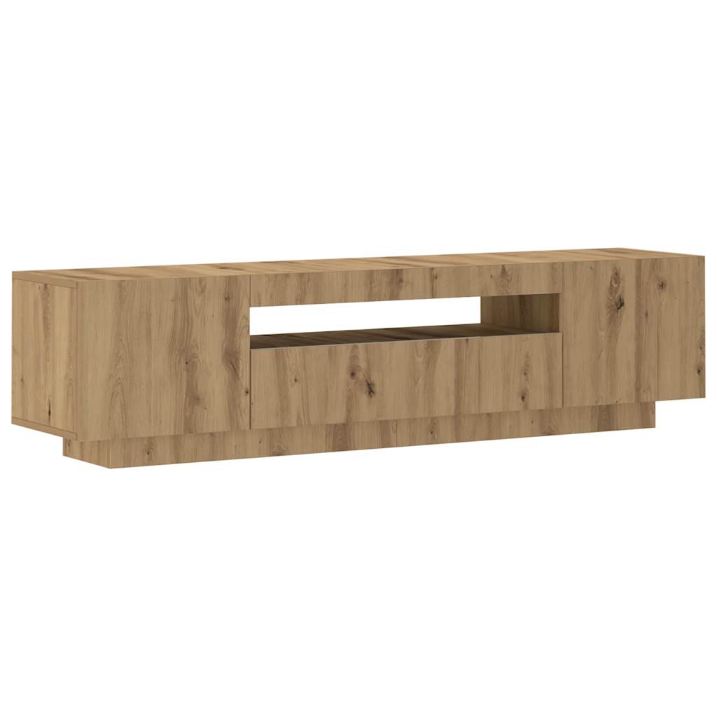 Έπιπλο Τηλεόρασης με LED Αρτισιανή Δρυς 160x35x40 εκ Επεξ.Ξύλο 6
