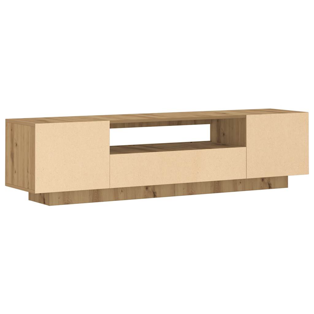 Έπιπλο Τηλεόρασης με LED Αρτισιανή Δρυς 160x35x40 εκ Επεξ.Ξύλο 9