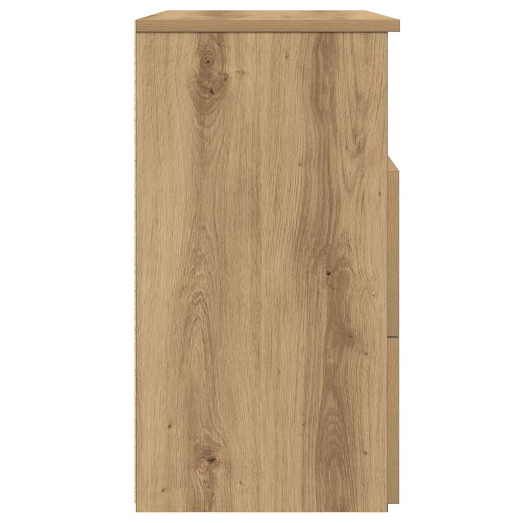 Κομοδίνο Αρτισιανή Δρυς 50x32x60 εκ. από Επεξεργασμένο Ξύλο 6