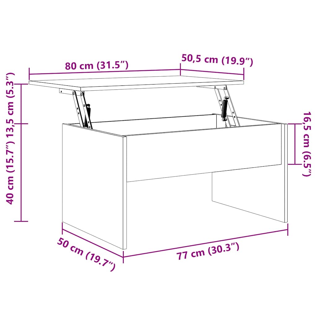 Τραπεζάκι Σαλονιού Όψη Παλαιού Ξύλου 80x50,5x41,5εκ. Επεξ. Ξύλο 12