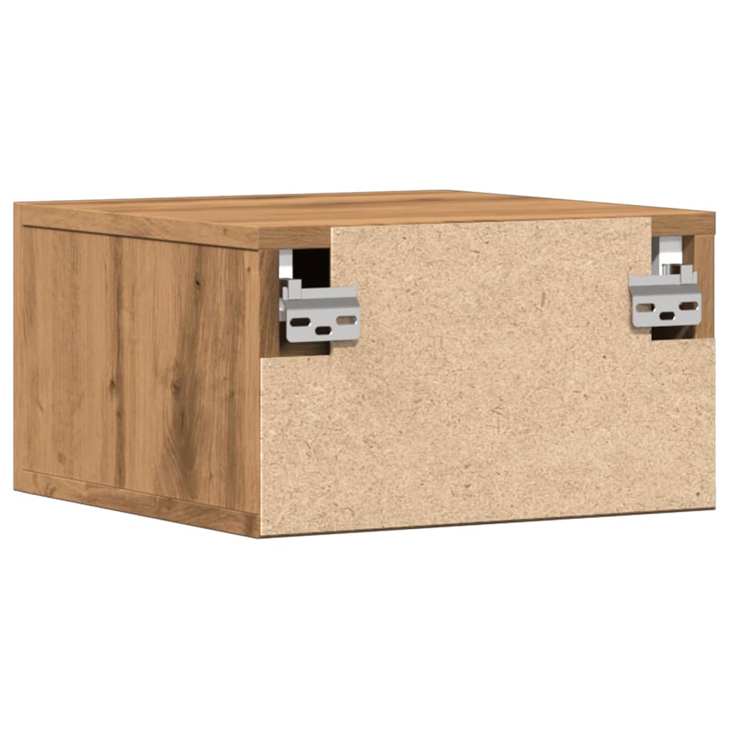 Κομοδίνο Επιτοίχιο Αρτισιανή Δρυς 35 x 35 x 20 εκ. 7