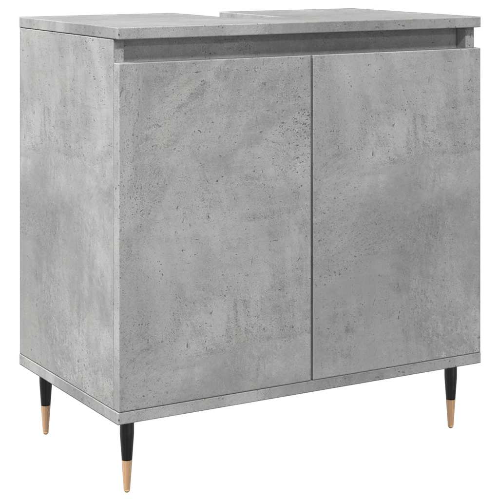 Ντουλάπι Μπάνιου Γκρι Σκυροδεμ. 58 x 33 x 60 εκ. Επεξεργ. Ξύλο 2