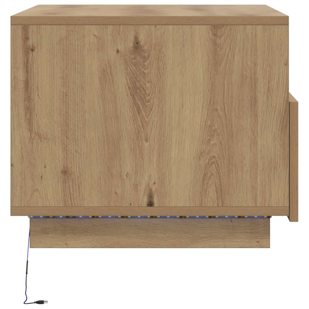 Τραπεζάκι Σαλονιού με LED Artisan Δρυς 50x49x40 εκ. 8