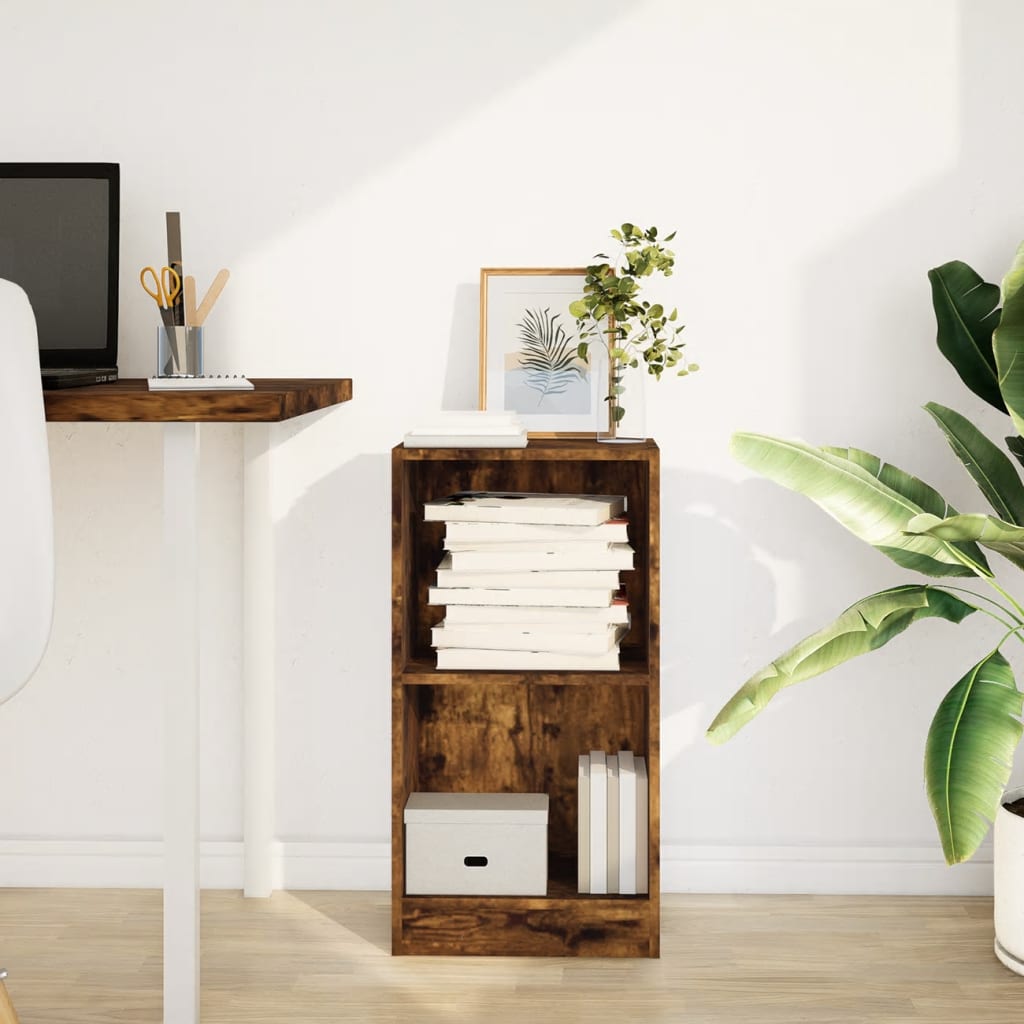 Βιβλιοθήκη Καπνιστή Δρυς 40x24x76 εκ. από Επεξεργασμένο Ξύλο 3