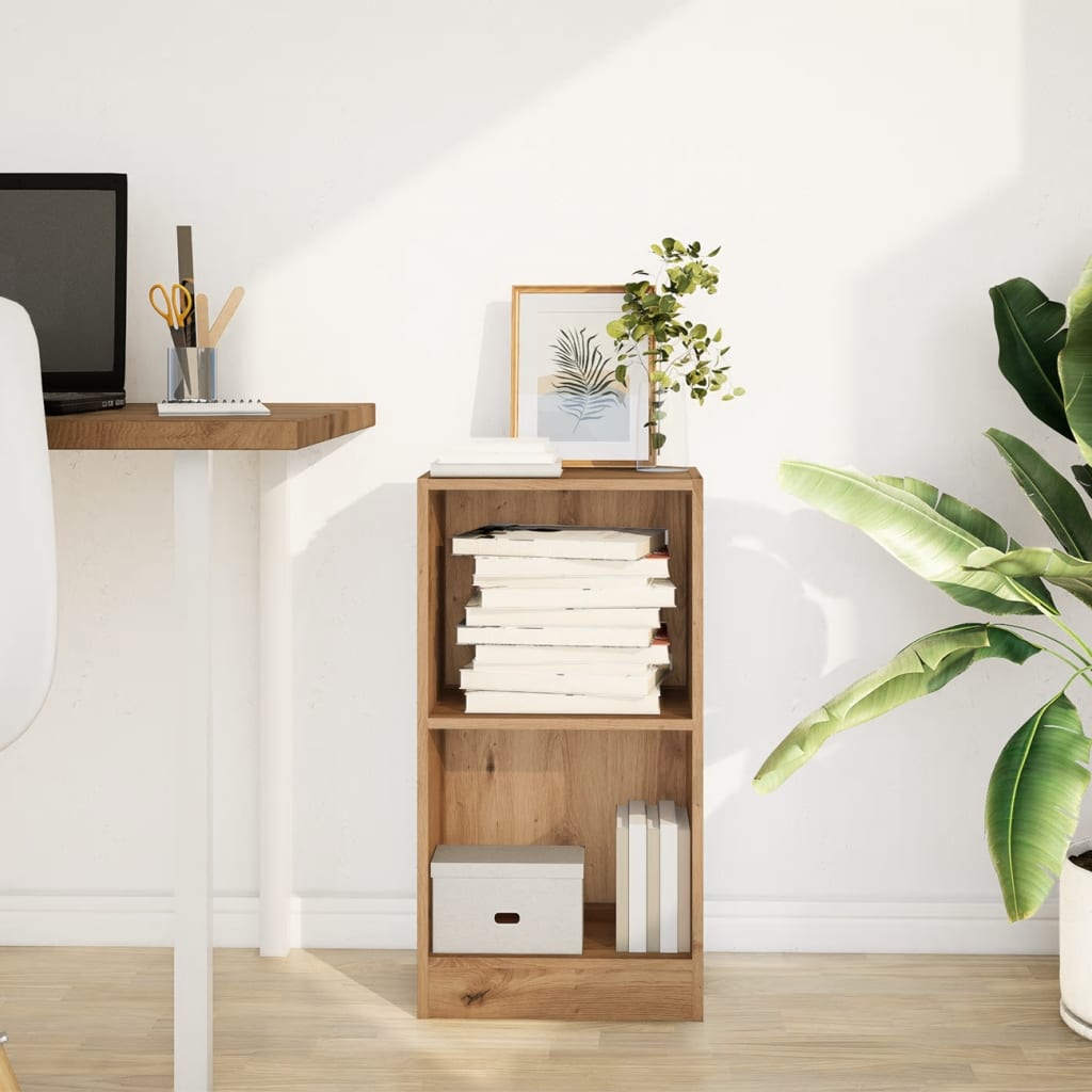 Βιβλιοθήκη Αρτισιανή Δρυς 40x24x76 εκ. από Επεξεργασμένο Ξύλο 3