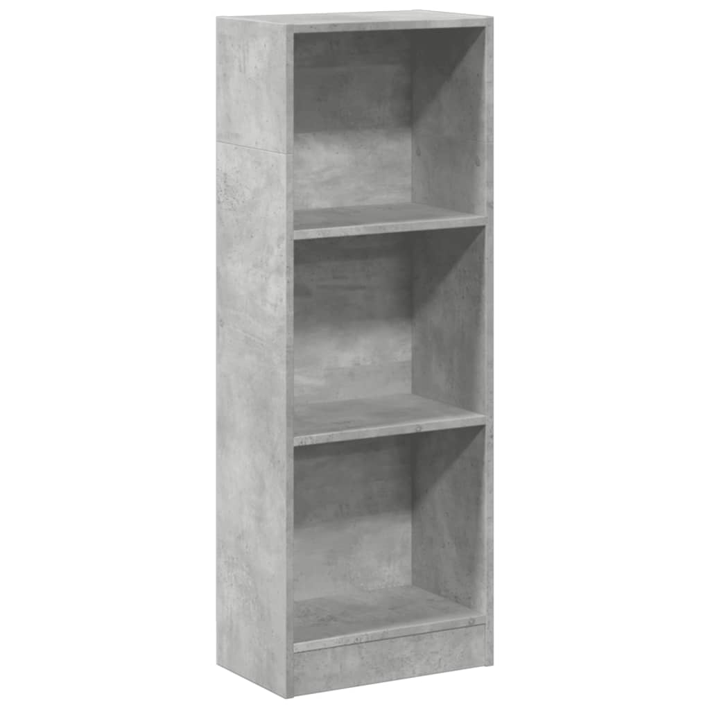 Βιβλιοθήκη Γκρι Σκυροδέματος 40x24x109 εκ. Επεξεργ. Ξύλο 2