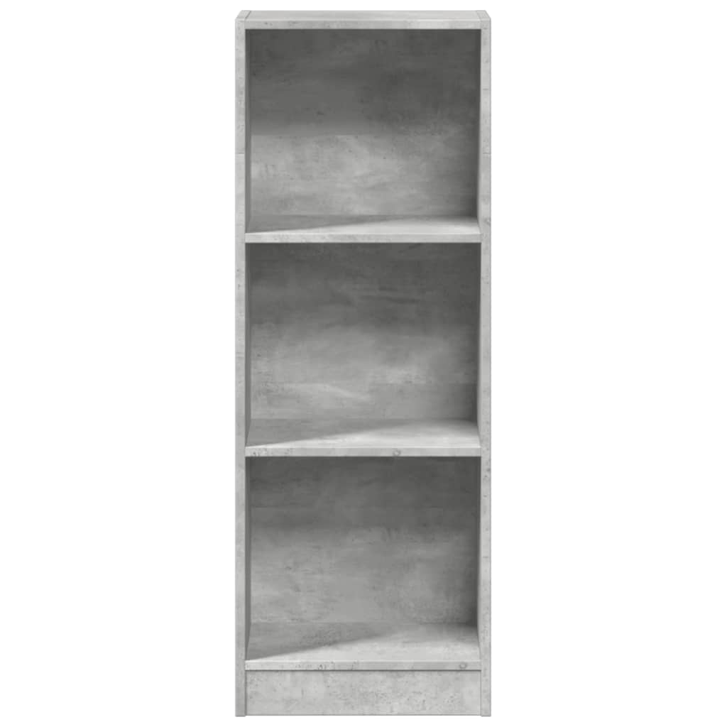 Βιβλιοθήκη Γκρι Σκυροδέματος 40x24x109 εκ. Επεξεργ. Ξύλο 4