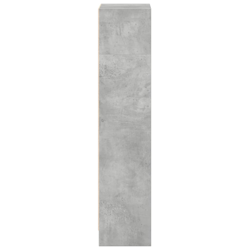 Βιβλιοθήκη Γκρι Σκυροδέματος 40x24x109 εκ. Επεξεργ. Ξύλο 5