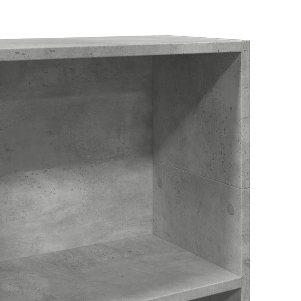Βιβλιοθήκη Γκρι Σκυροδέματος 40x24x109 εκ. Επεξεργ. Ξύλο 7