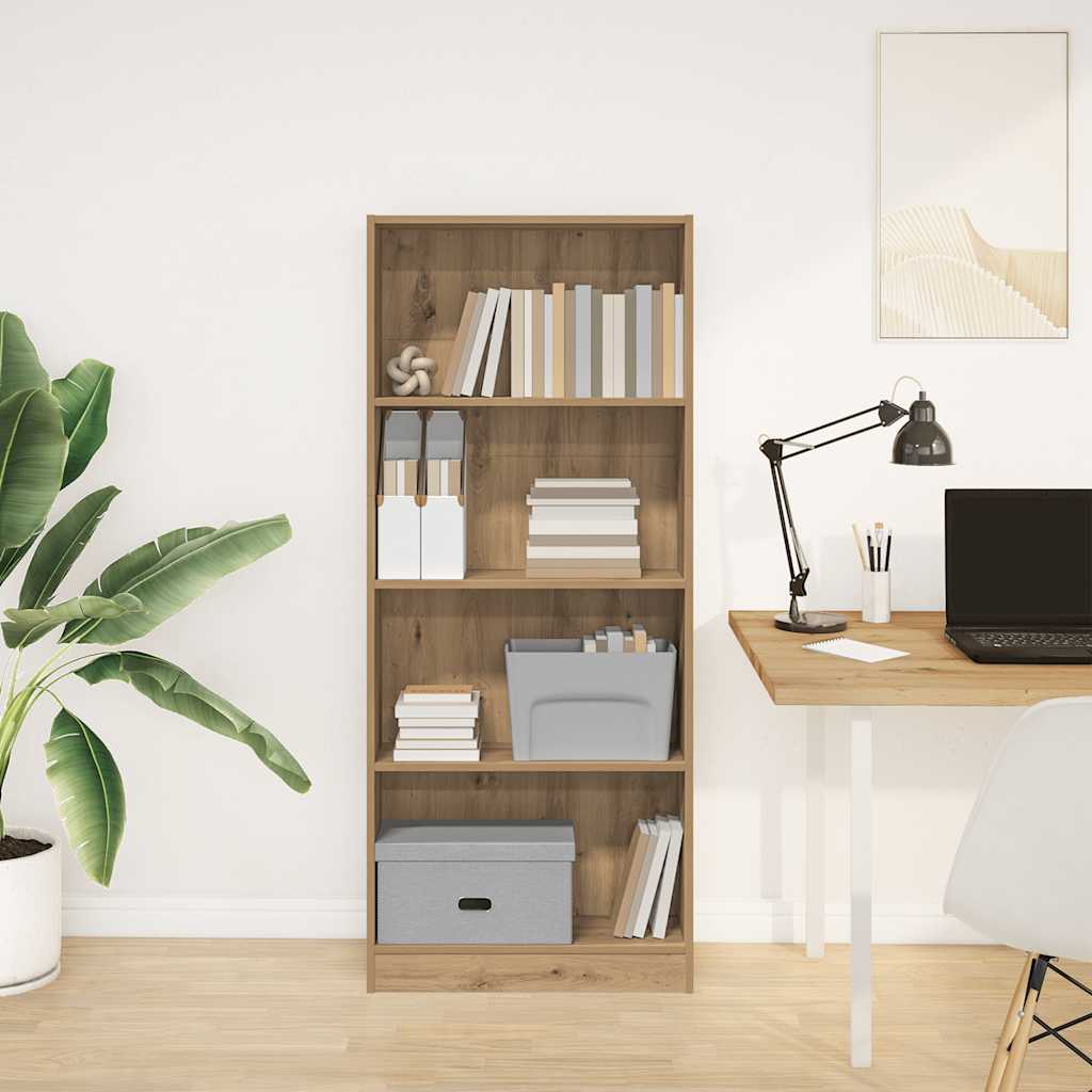 Βιβλιοθήκη Αρτισιανή Δρυς 60x24x143 εκ. από Επεξεργασμένο Ξύλο 1