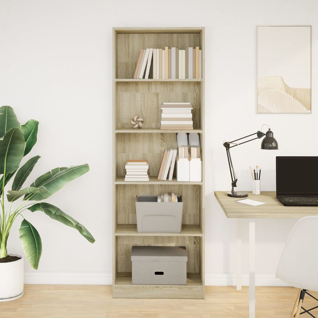 Βιβλιοθήκη Sonoma Δρυς 60x24x176 εκ. από Επεξεργασμένο Ξύλο 3