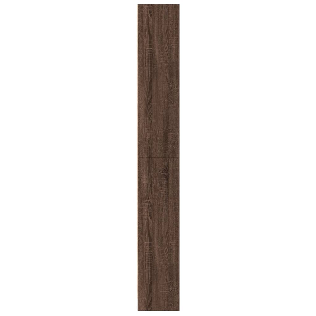 Βιβλιοθήκη Καφέ Δρυς 60x24x176 εκ. από Επεξεργασμένο Ξύλο 5