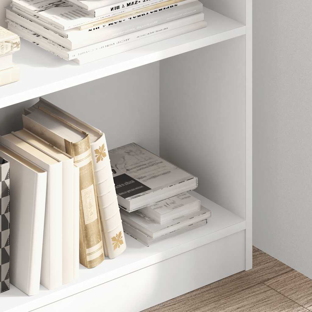 Βιβλιοθήκη Λευκή 80x24x109 εκ. από Επεξεργασμένο Ξύλο 3