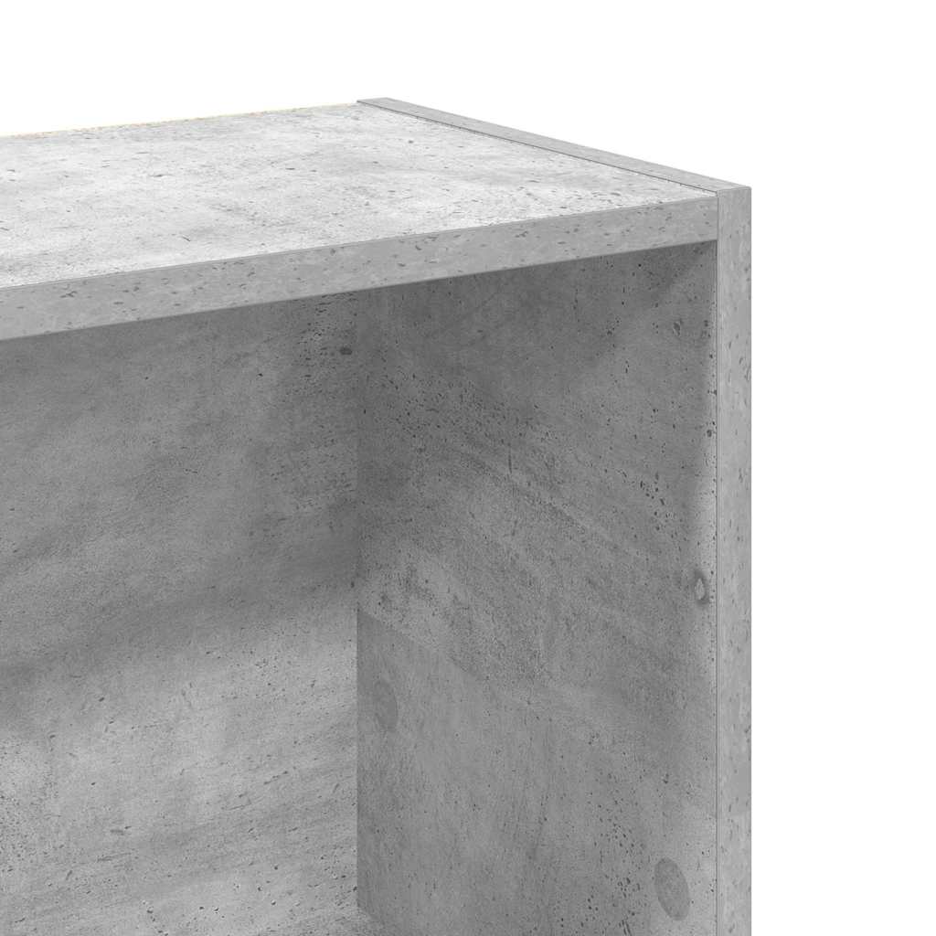 Βιβλιοθήκη Γκρι Σκυροδέματος 80x24x109 εκ. Επεξεργ. Ξύλο 8